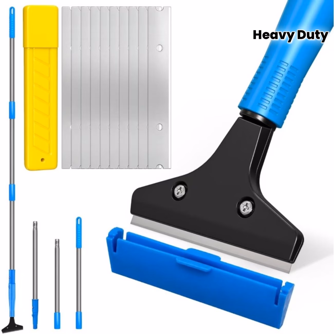51 Inch Heavy-Duty Floor Scraper Tool with 10 Replacement Blades -...