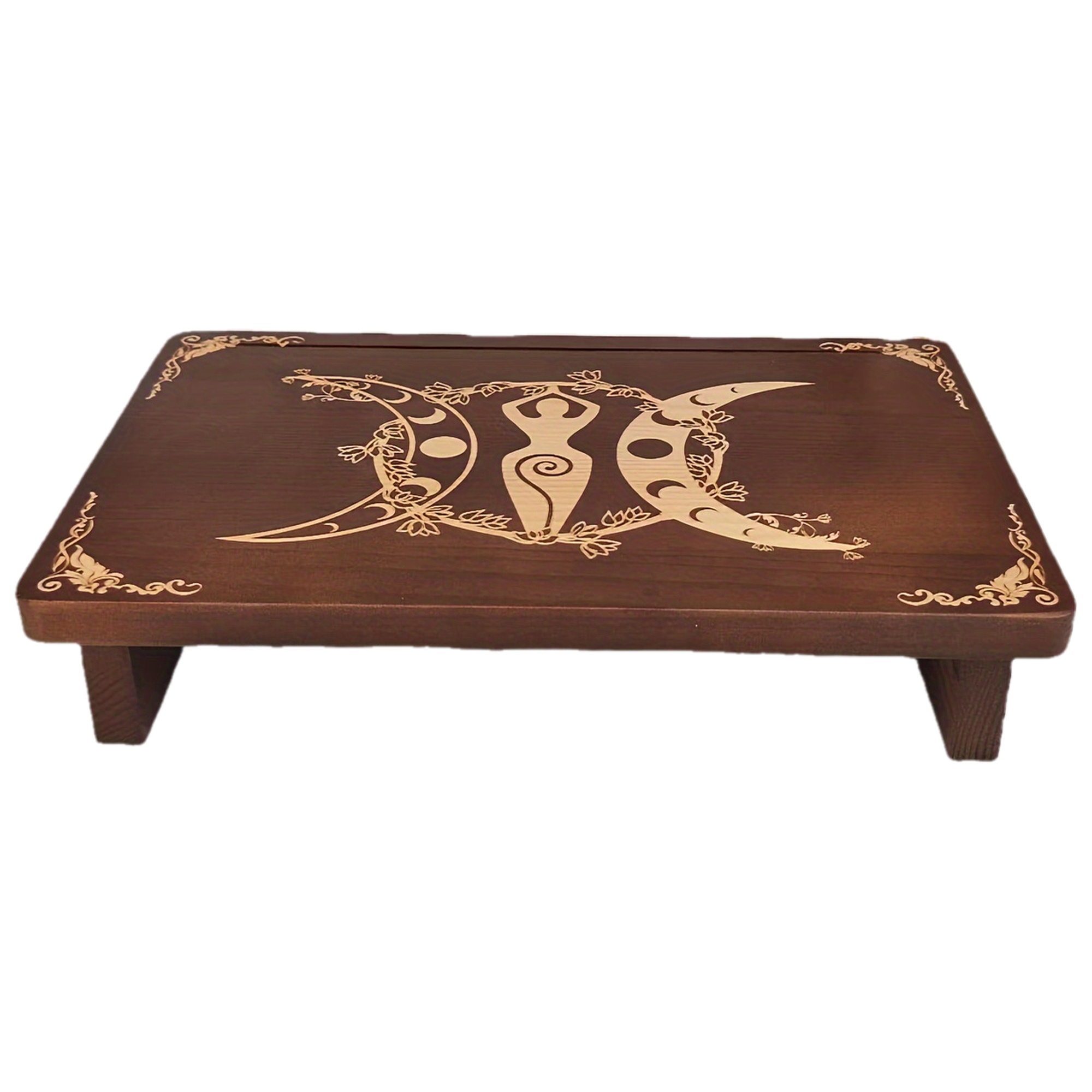 Wooden Altar Table with Card Holder, Meditation Table, Altar Table, Wooden Witch Altar, Wiccan Alter Table, Shrine