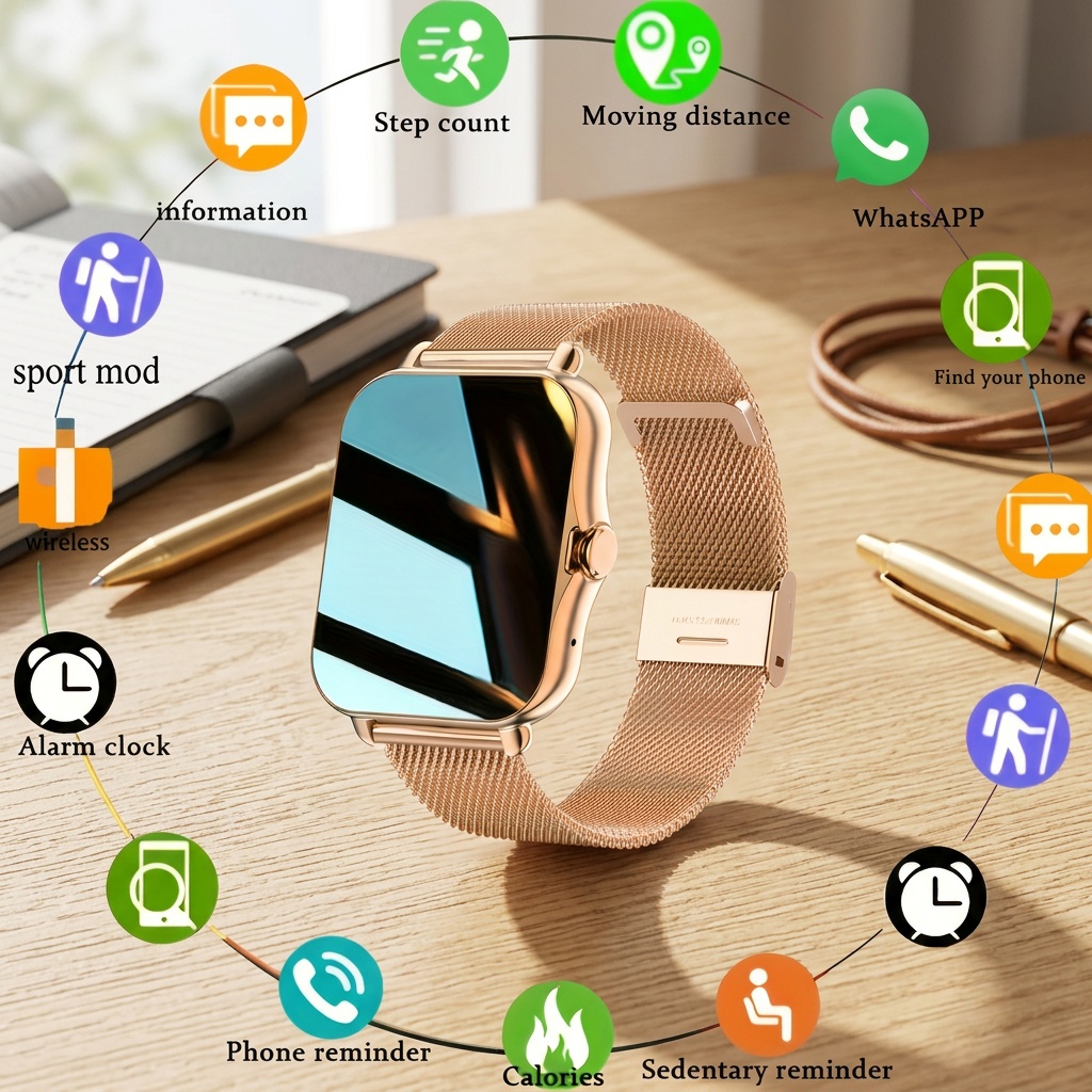 2.01-Inch Full Touch Screen Silicone Strap Smart Watch