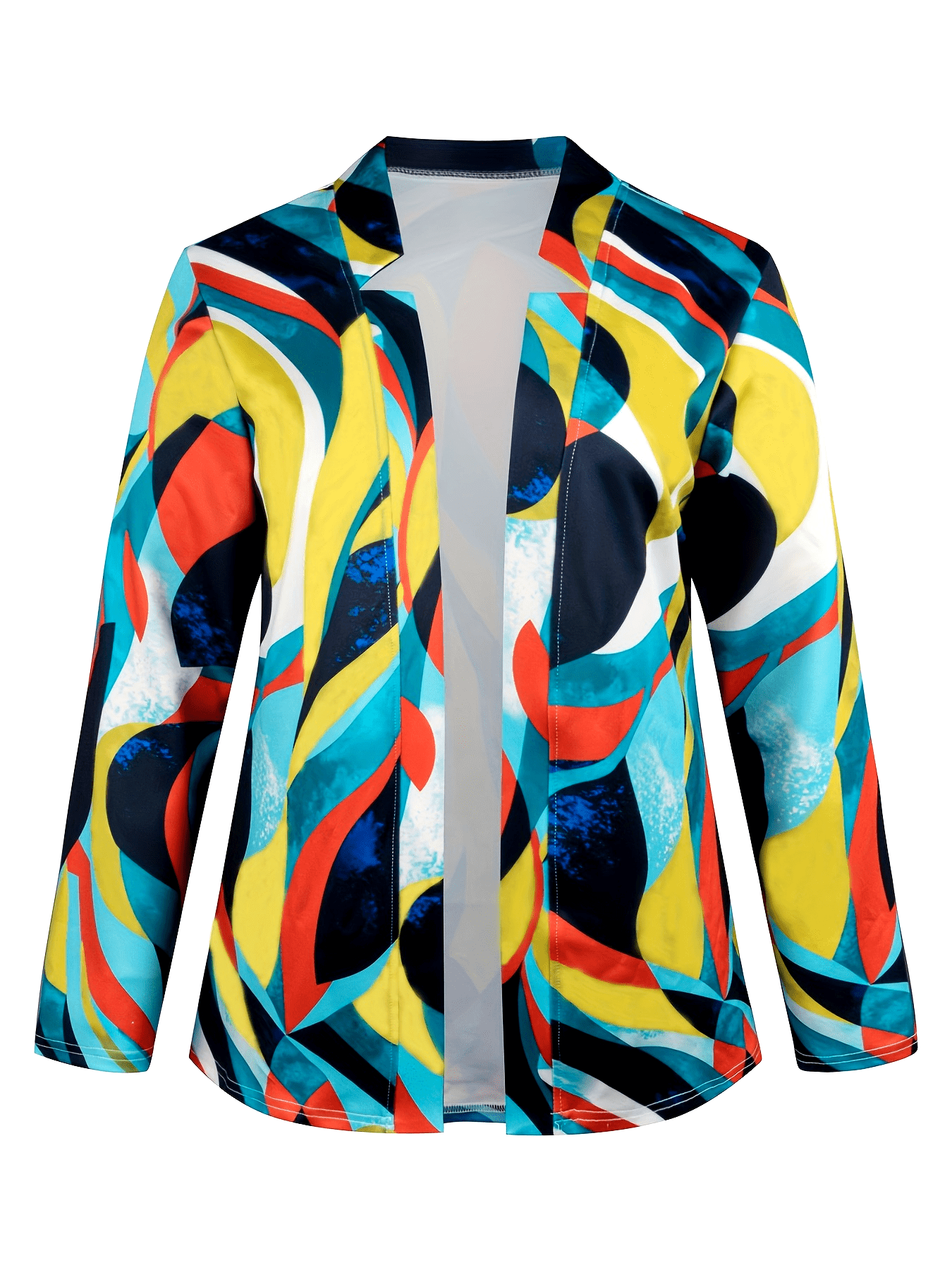 Plus Size, Printed Fashion Cardigan