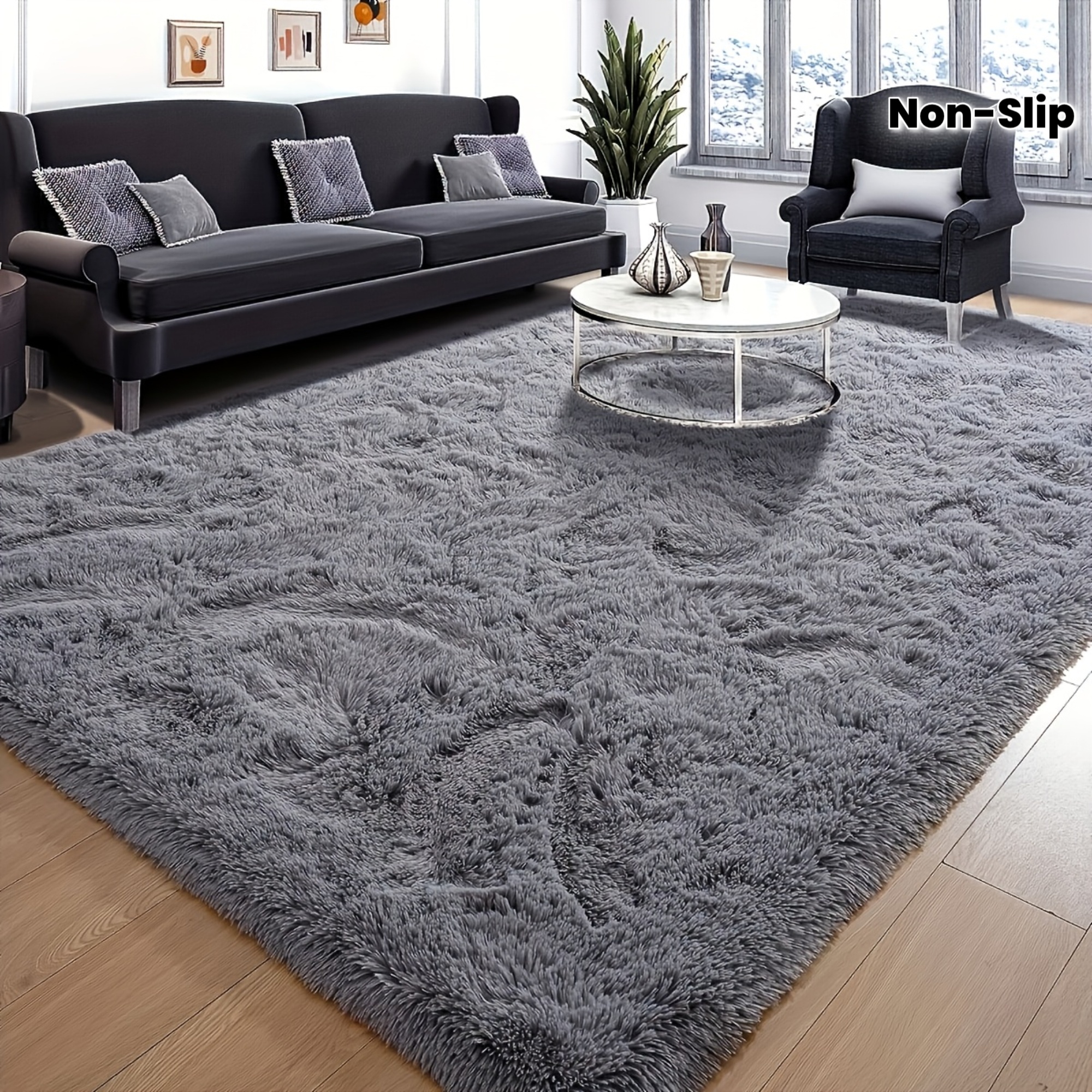 1pc 700GMS Luxury Plush Fluffy Polyester Rug Carpet, Ideal for Living Room Bedroom Study Dressing Room, Outdoor And Entryway Decor Bathroom Rug Mat, Non-Slip Backing Nordic Style Home Decor, Bedroom Living Room Seasonal Decor, Dry Clean Solely