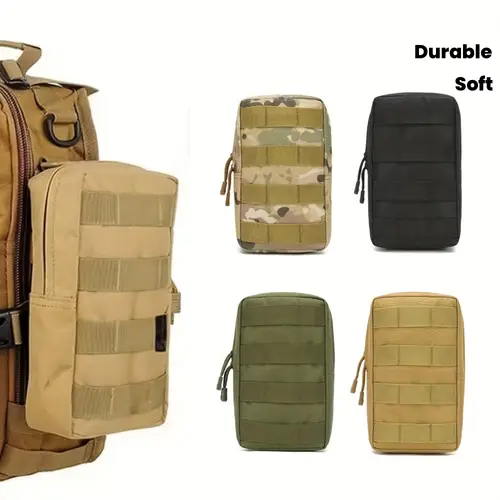 molle mini outdoor bag compact edc carrier shoulder ifak bag with soft pockets for hunting accessories mixed colors durable oxford fabric zipper closure outdoor gear storage zippered pouch molle attachments accessories