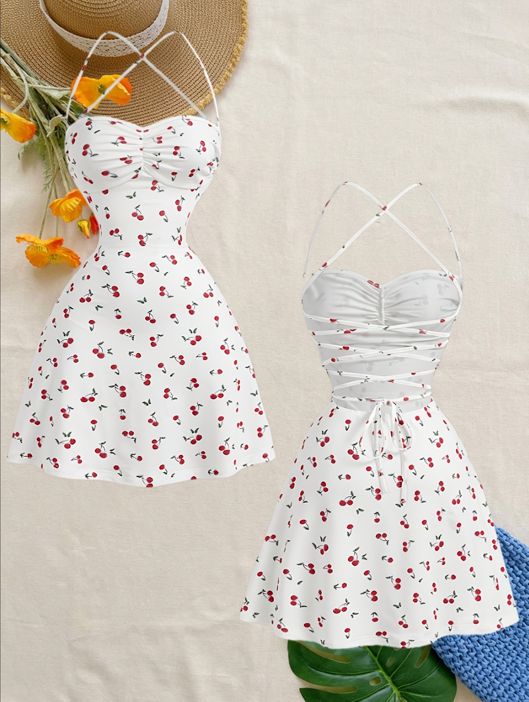 Women's Elegant Sexy Backless Spaghetti Suspender Dress