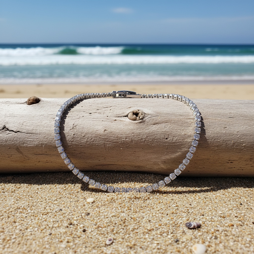 18K Gold Plated Tennis Bracelet — Adjustable Gift for Women