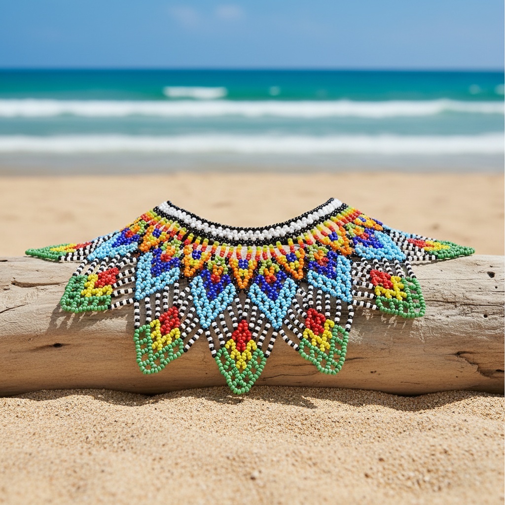 Handmade Multicolor Bead Necklace, Versatile Style