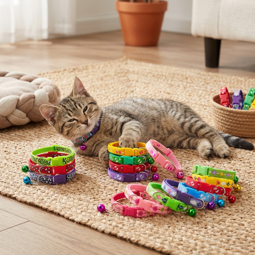 24pcs Random Colors Pet Collars with Colorful Patterns
