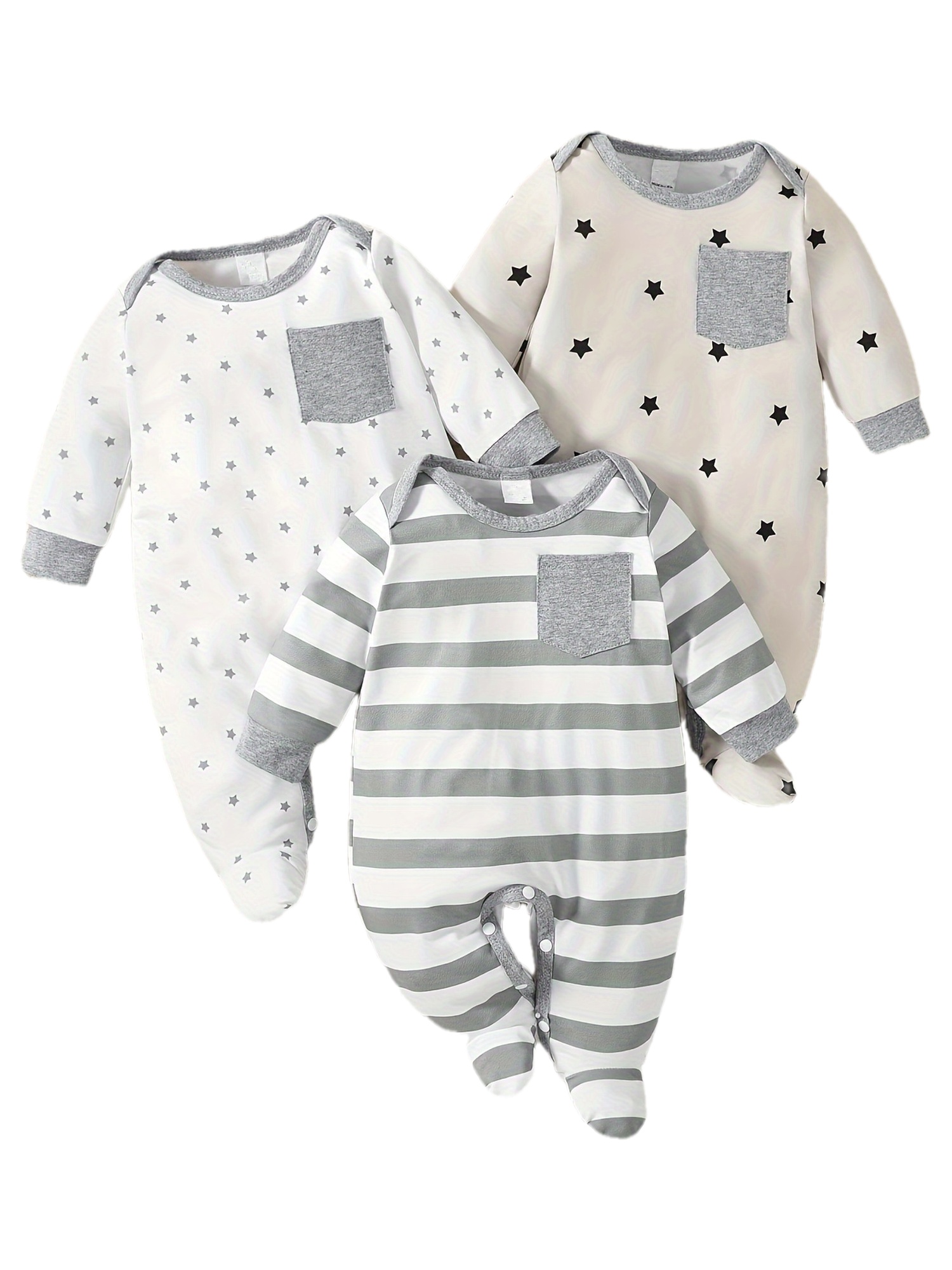 Newborn Onesie Three-Piece Set, Perfect for Outdoor