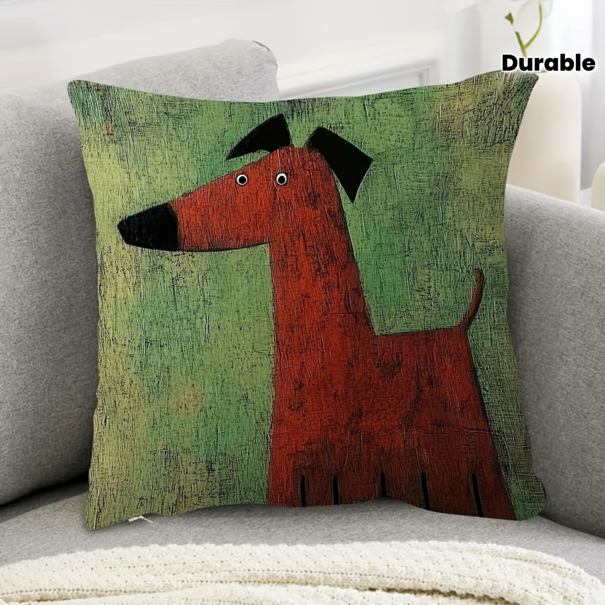 TEMU 2d Flat - 1pc, Cute Easy Sketch Style Pattern Pillowcase/throw Pillow Cover, Double-sided Printing, Very Suitable For Sofa/bed/living