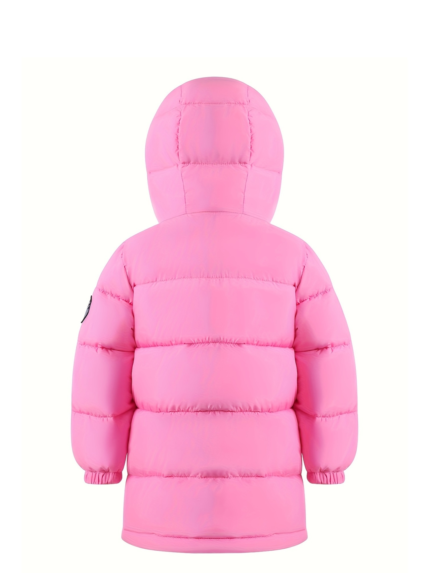 Boys' Medium Length Solid Color Hooded Padded Jacket with True Pocket
