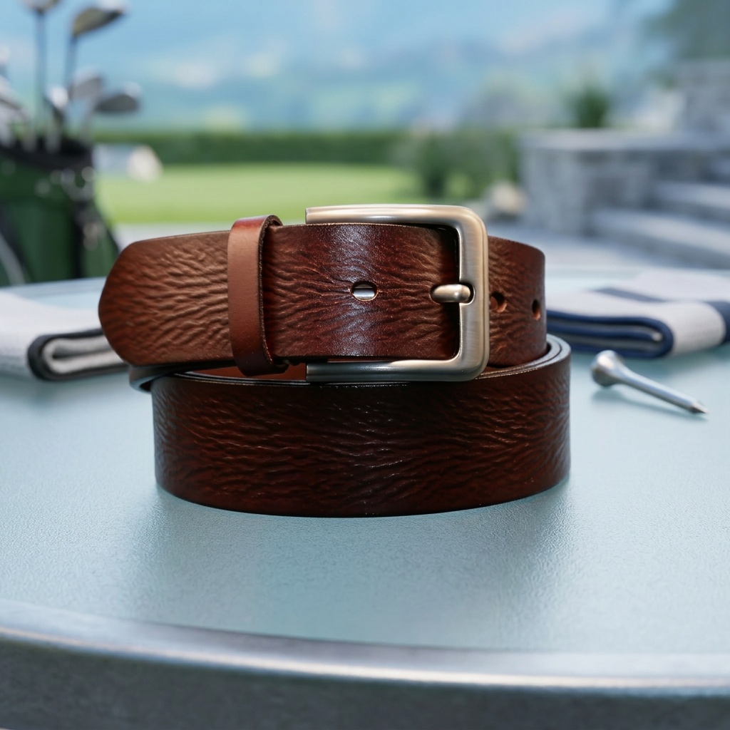 Men's Full-Grain Leather Golf Belt