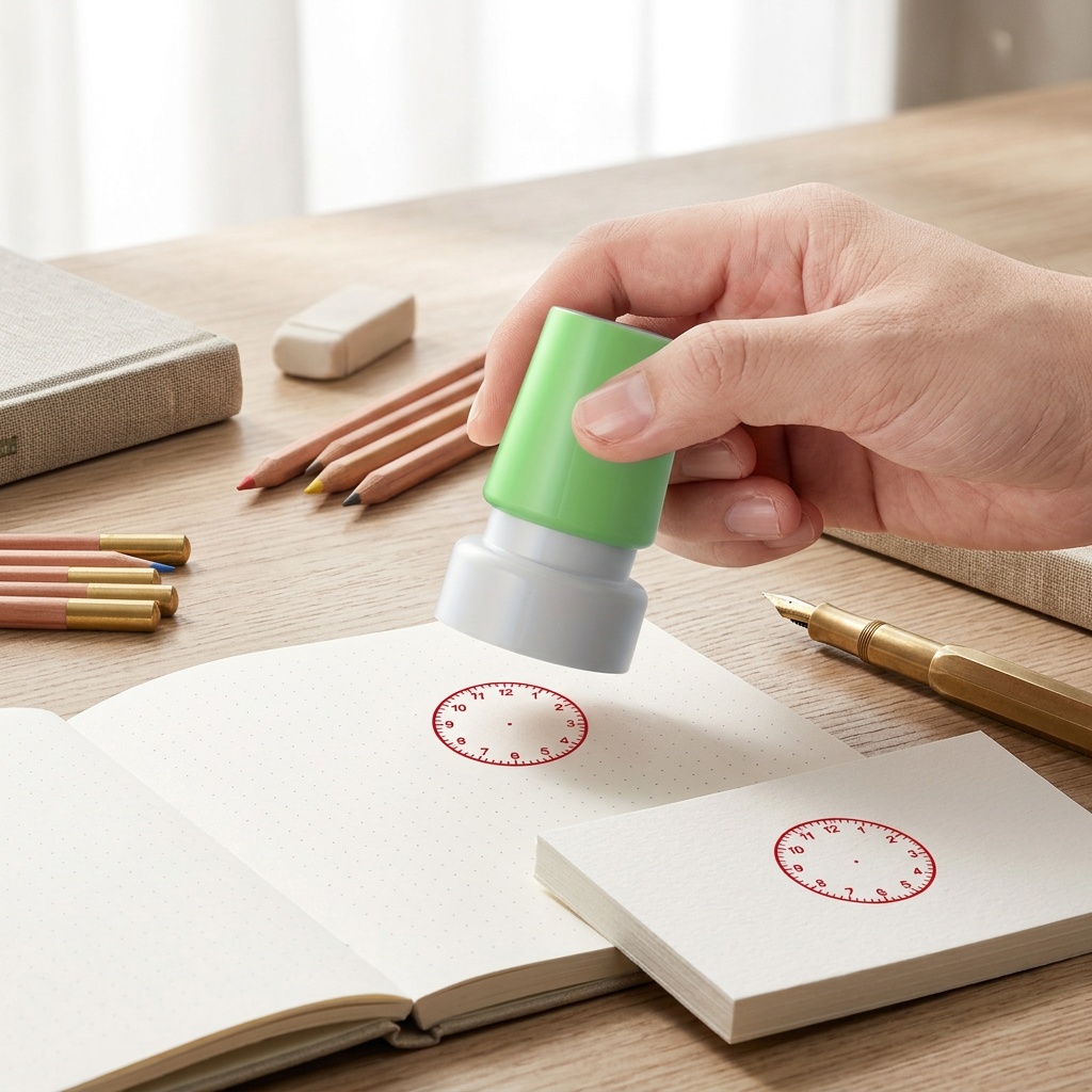 Clock Stamp for Teaching Time, No Ink Required