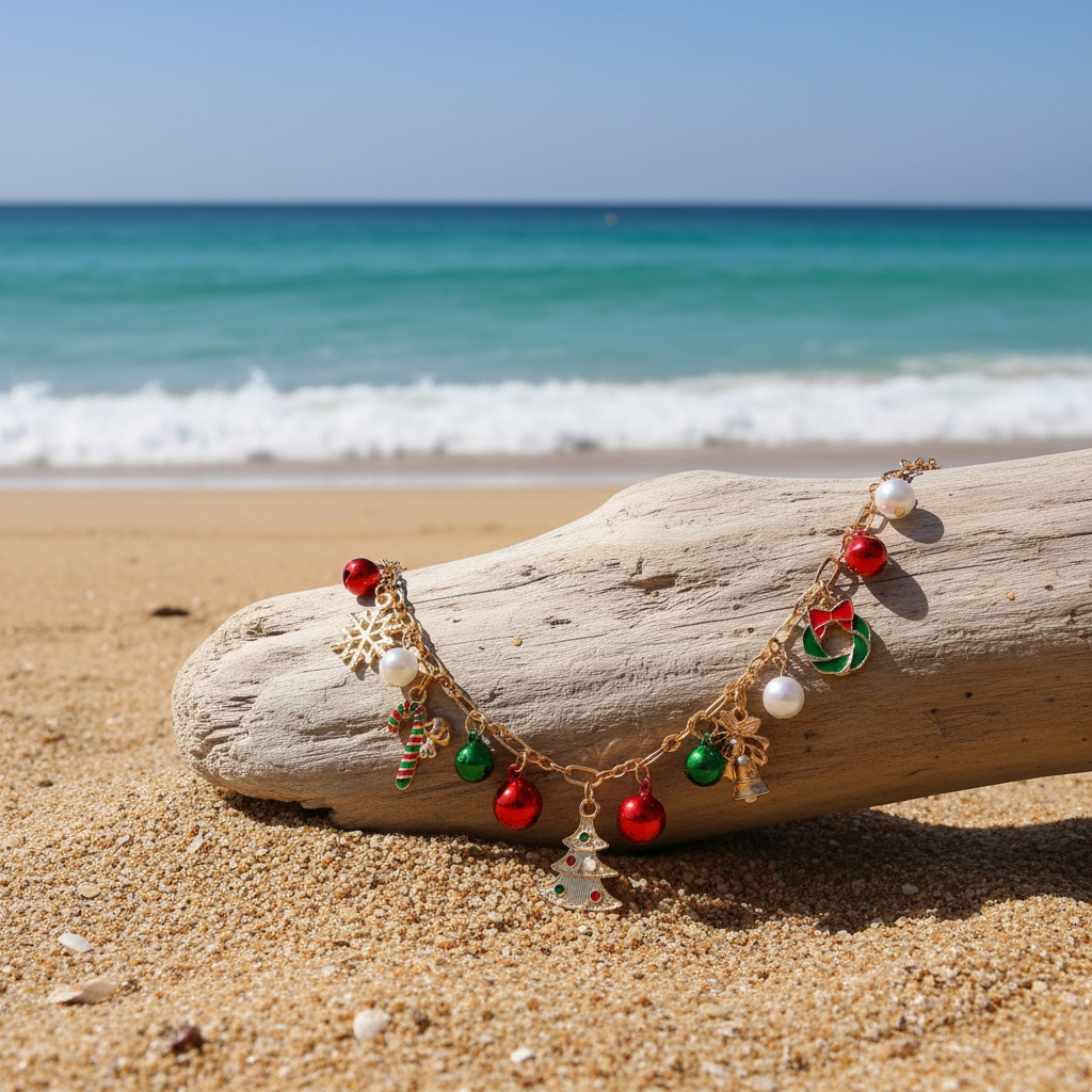 Boho Christmas Pendant Necklace with Multiple Charms