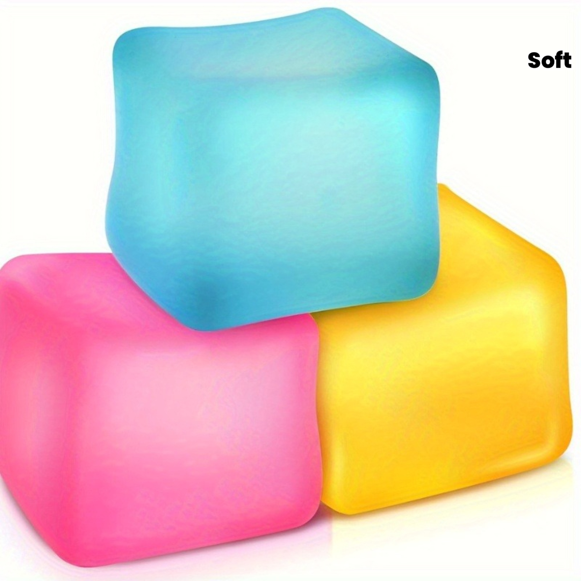 2pcs fun random color   frosted cube of ice squeeze toy similar in   to ice cubes   unique and fun stretchable toys are soft sensory toys   classroom rewards and   gifts random color