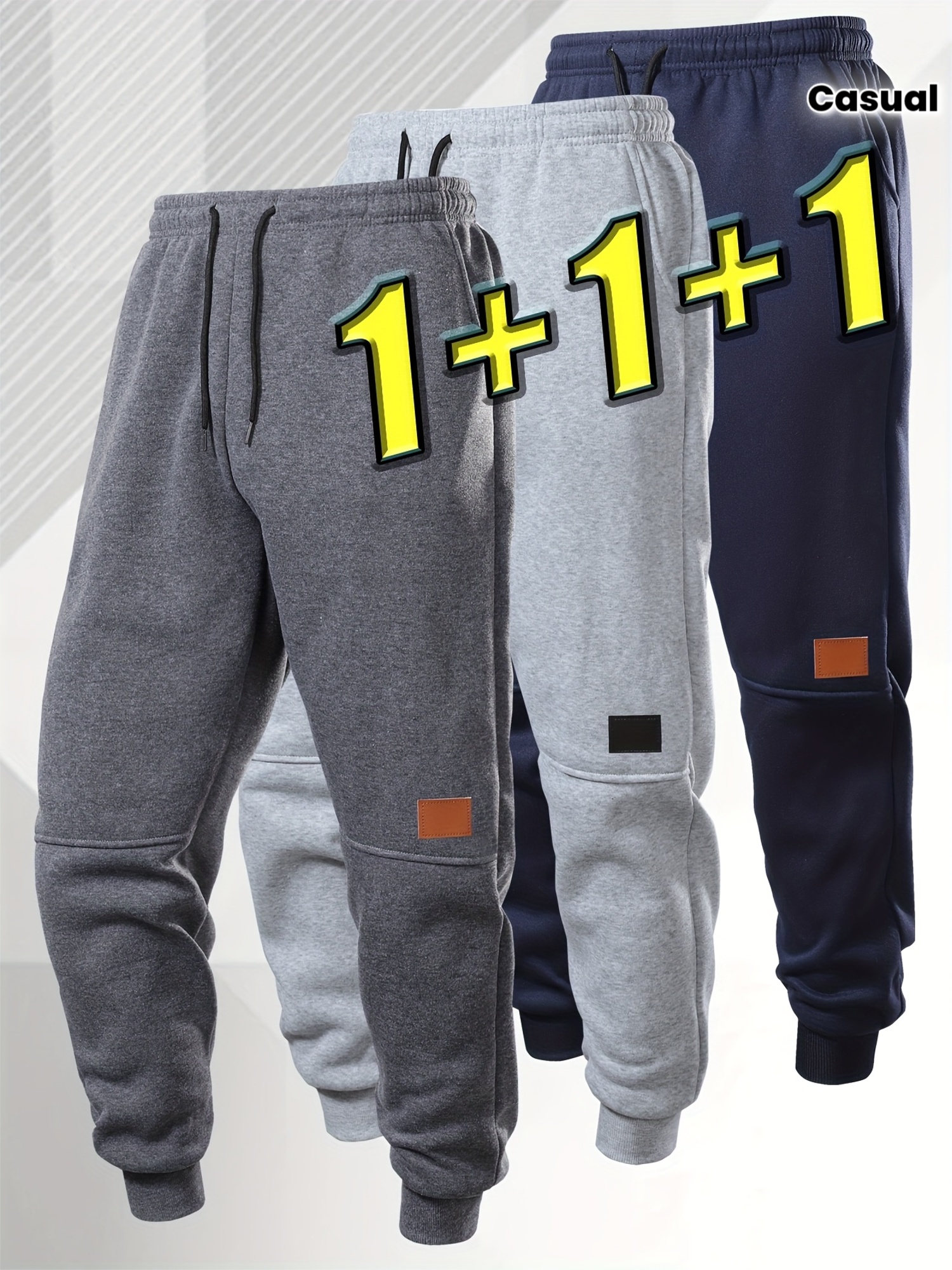 3pcs Men's Sports Joggers for Casual Outdoor Fitness
