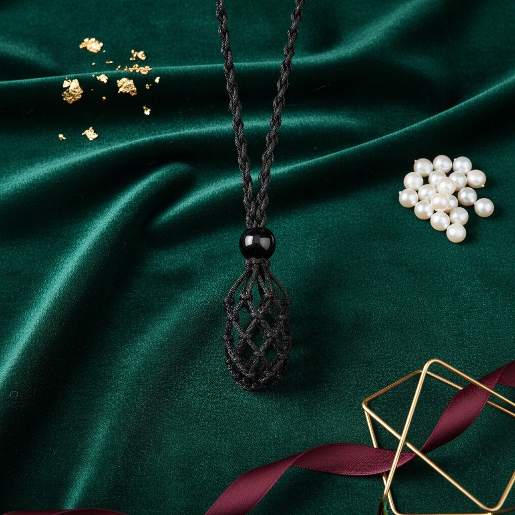3pcs Crystal Cage Necklace Holder Cord with Adjustable Length