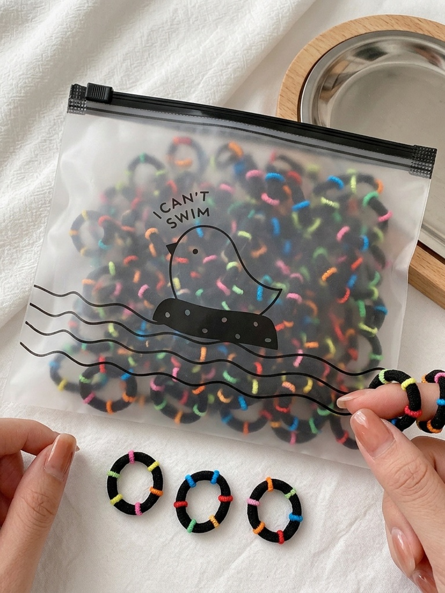 Bulk 100pcs Colorful Hair Bands, Soft Microfiber
