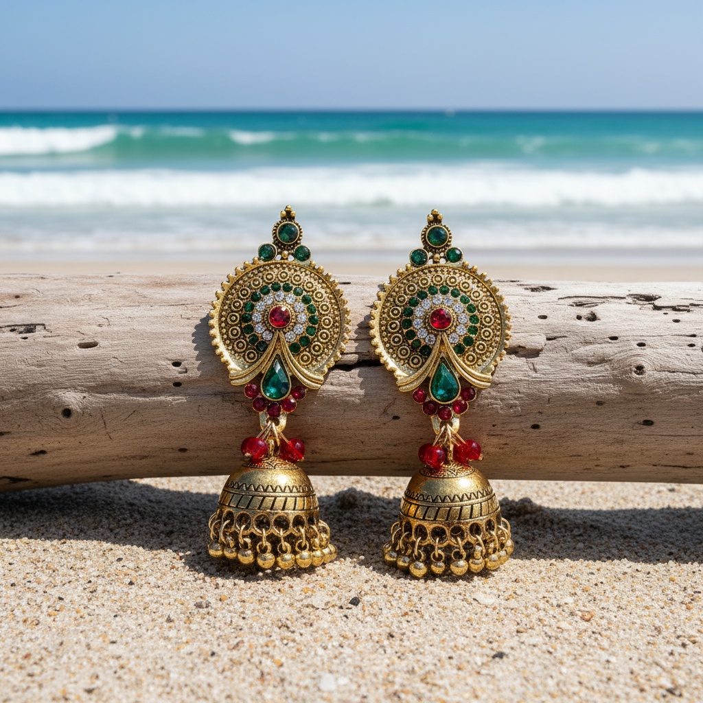 Rhinestone Inlaid Vintage Exquisite Drop Earrings, Bohemian Style