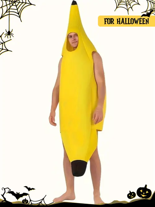 Funny Unisex Adult Banana Costume - Lightweight Polyester Fruit Suit, Fits Most! Halloween Parties, Festivals & Cosplay Fun | Lightweight, Novelty, Funny Costume, Halloween Suit, No Power Needed, Halloween Costume Funny, Plus Size Halloween Costume, Scary Halloween Costumes, Halloween Costume Plus Size, Halloween Costumes for Men, Festival Outfit, Fullbody Outfit, Novelty Suit, Hand Washable, Durable Fabric, Party Outfit, Men And Women