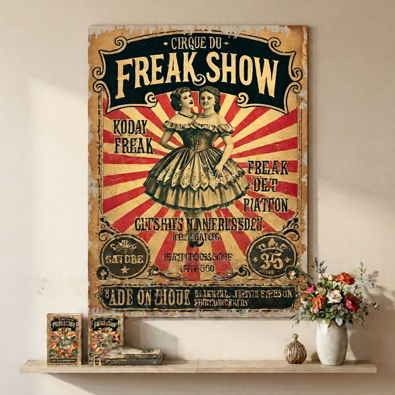 Affiche impression sur toile rétro vintage " Cirque ancien "