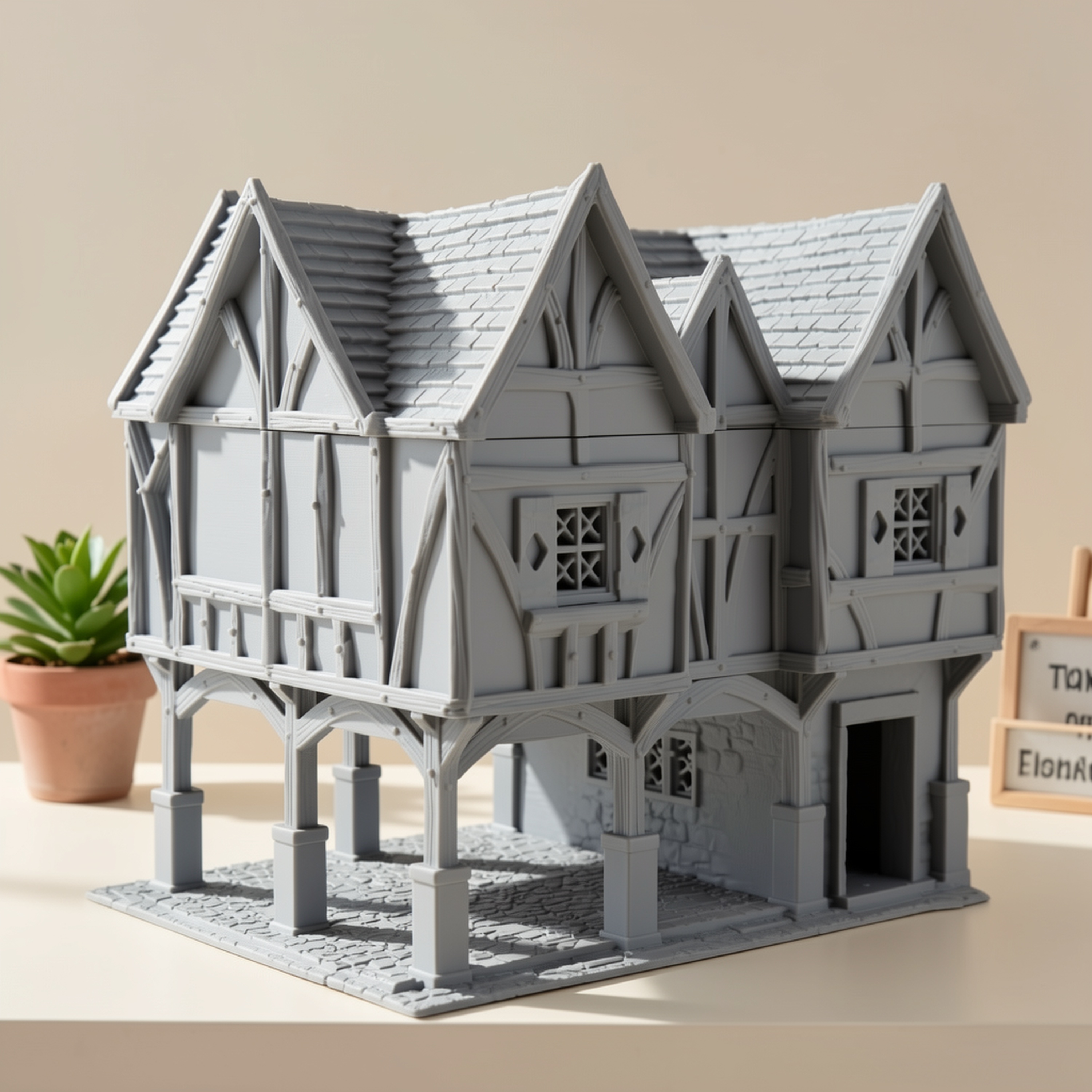 Medieval RPG Terrain, Miniature Shop House Diorama Kit