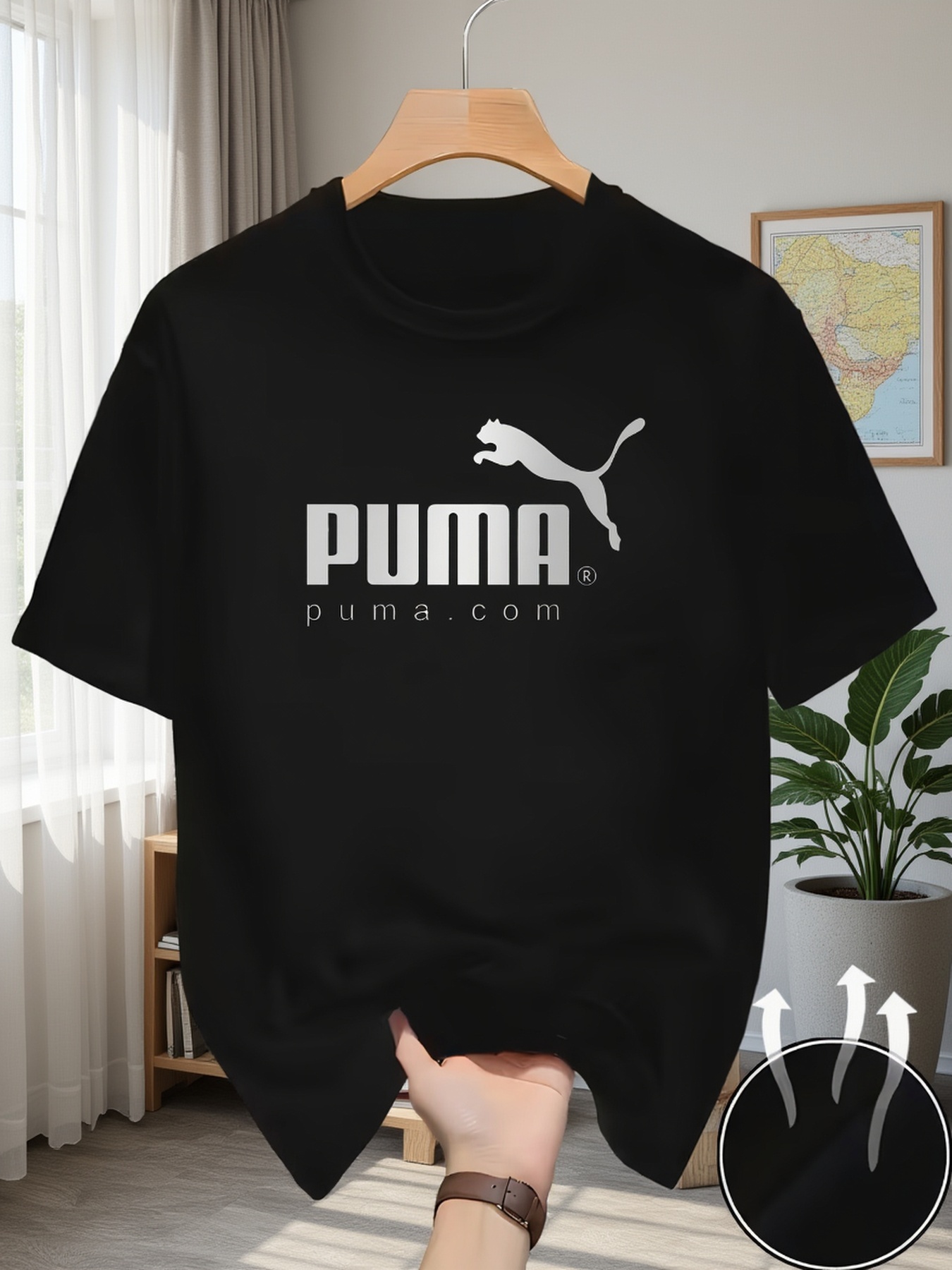 Men's Heavyweight 100% Pure Cotton New Summer Printed Trendy Casual Sport Short-Sleeve T-Shirt, Versatile and Comfortable Top