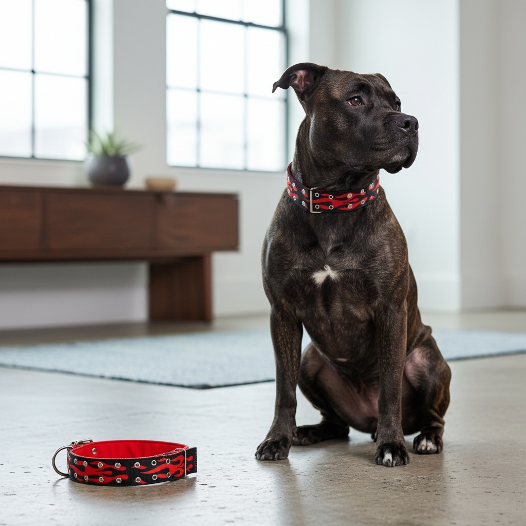 Durable 80.01 cm Flame Dog Collar for Large Dogs