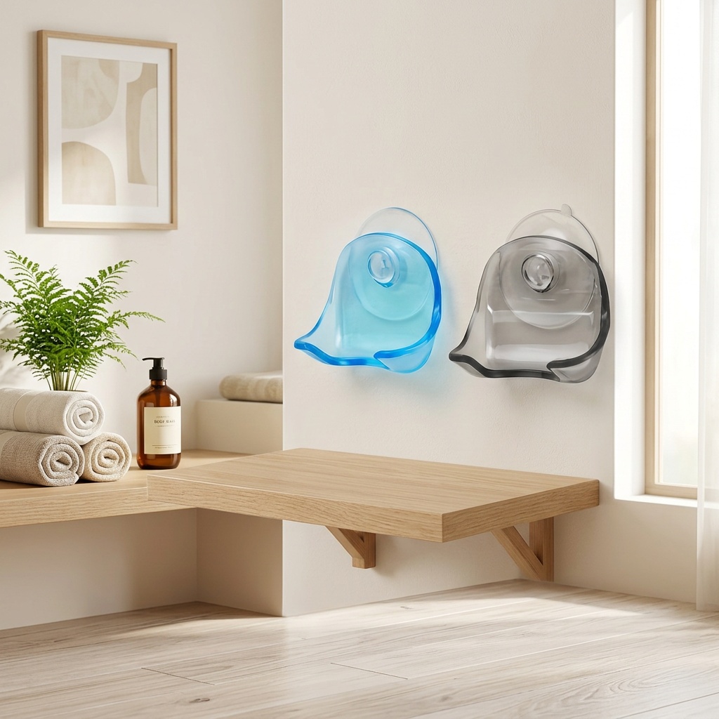 1pc Suction Cup Shaver Holder, Wall-Mounted Bathroom Organizer