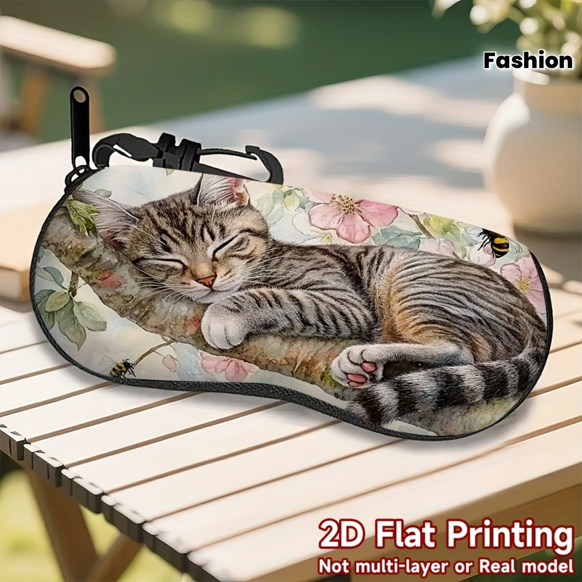 TEMU 1pc, Soporte artístico para gafas con diseño de gato , ideal para mujeres como un accesorio de moda divertido, estuche práctico para gafas
