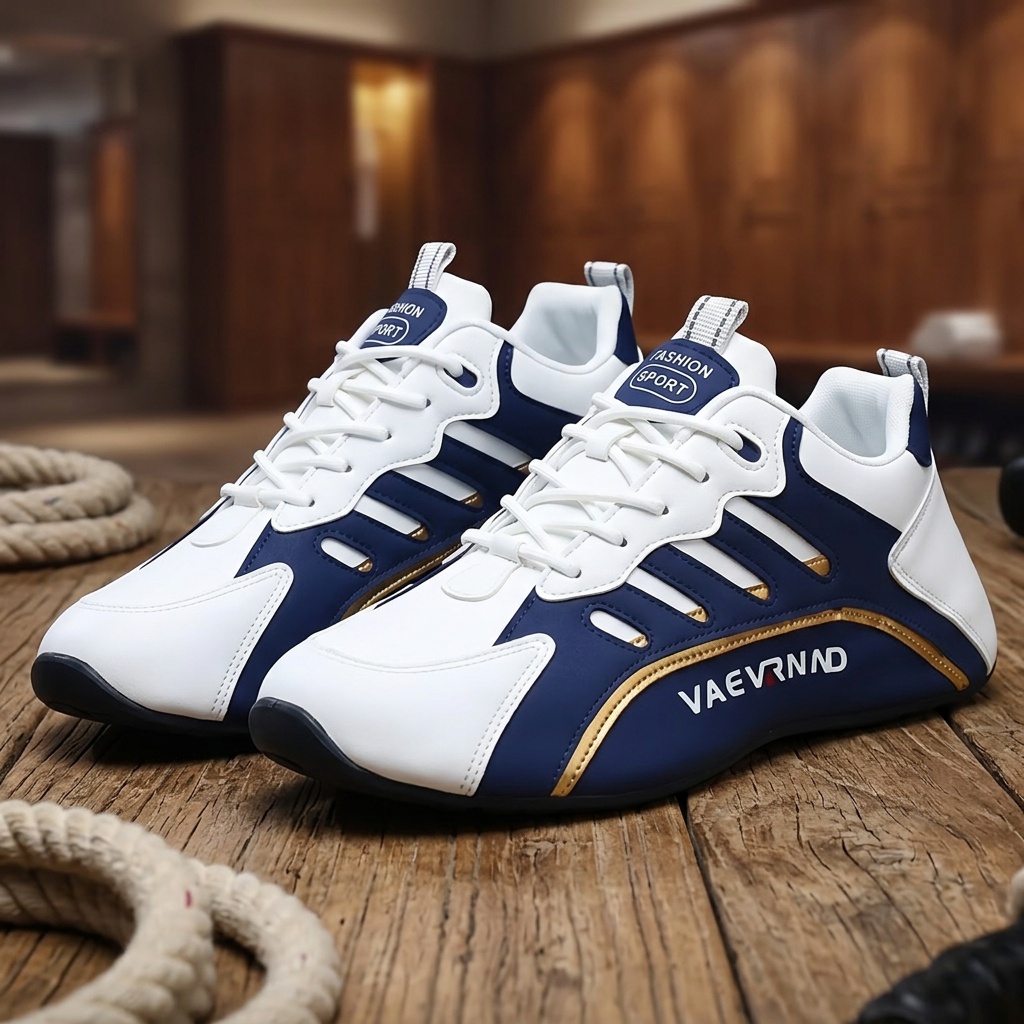 Men's Wide Size Low-Top Lace-Up Casual Sneakers
