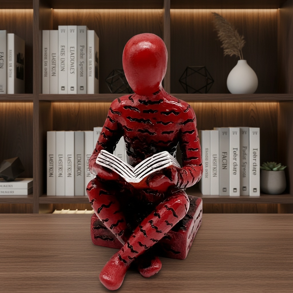 1pc creative minimalist abstract reading character statue   room   bookshelf decoration resin crafts Product details 5