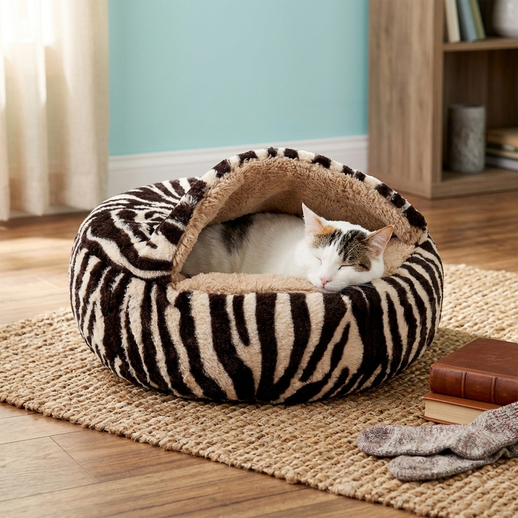 cat nest winter warm enclosed large   thickened cat house autumn and winter lamb round cat sleeping bag Product details 6