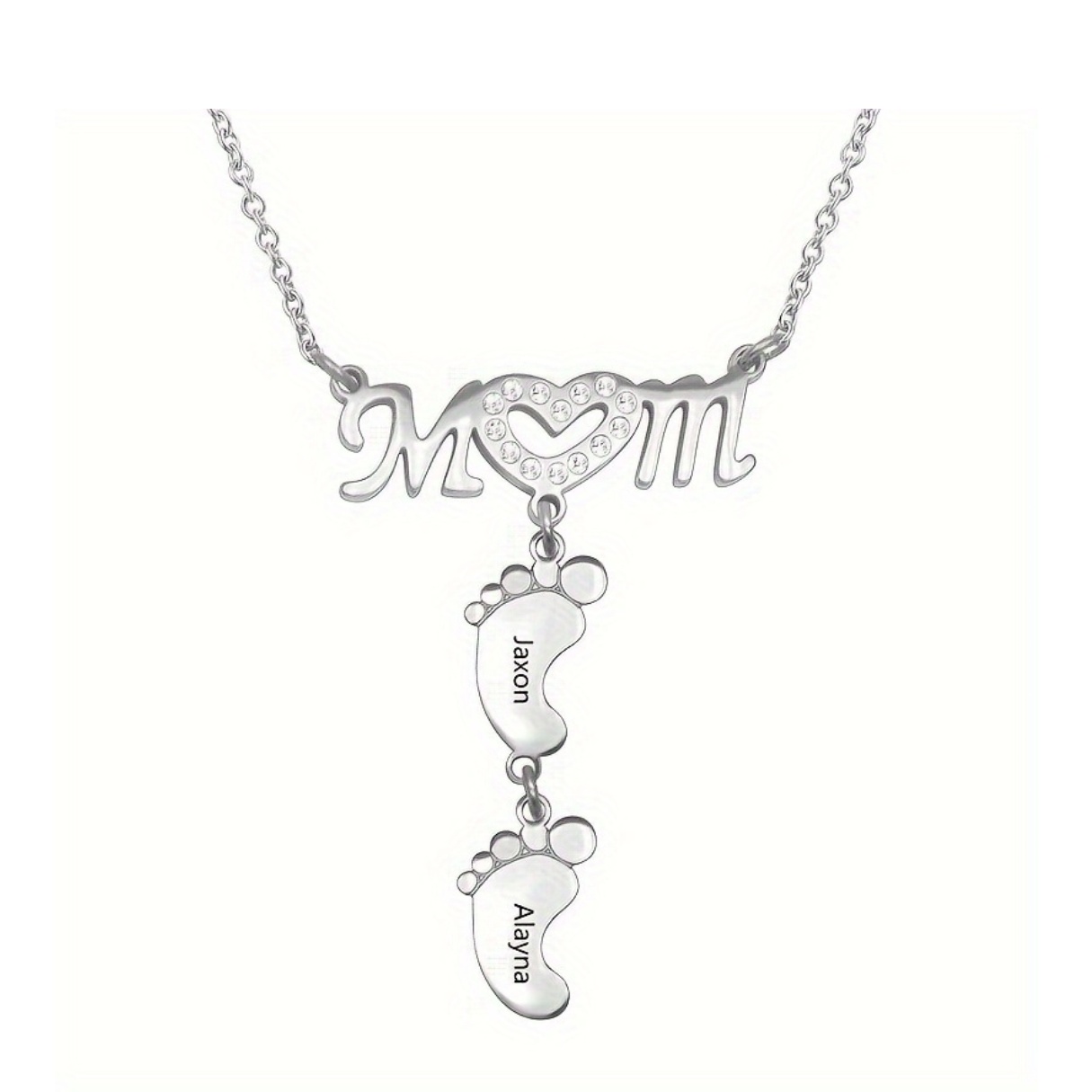 Personalized Family Name Stainless Steel Pendant Necklace