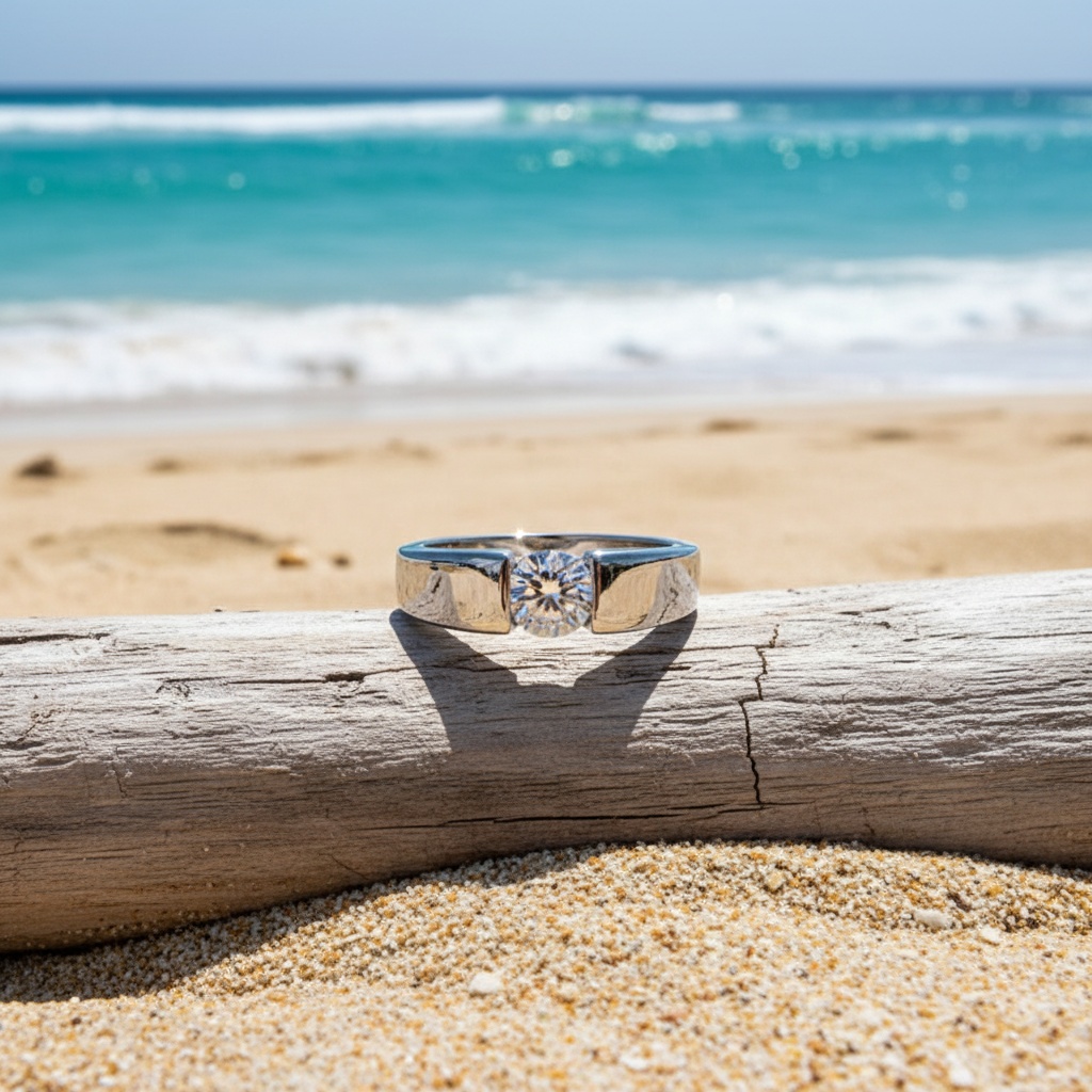 Women's Minimalist 0.5 Carat Synthetic Zirconia Engagement Ring