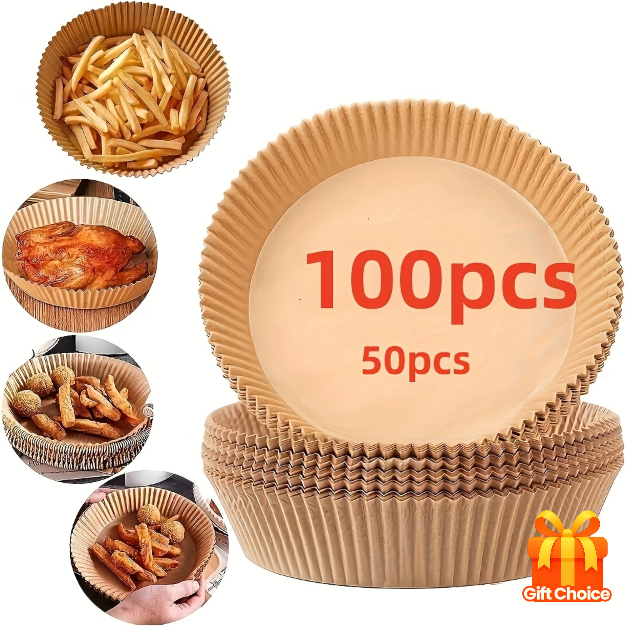 50/100pcs Disposable Paper Liners, Suitable for Air Fryer Oil-Proof and Nonstick Baking Parchment Sheets, Ideal for Baking, Deep-Frying, Microwave Oven & Cooking - Perfect Gift Choice for Easter, Father's Day, Mother's Day, Christmas Halloween, Air Fryer Liners, Air Fryer Paper, Air Fryer Accessories, Air Fryer Disposable Paper Liner, Air Fryer Paper Liners, Parchment Paper For Air Fryer, Air Fryer Liners Baking Paper, Airfryer Paper, Air Fryer Parchment Paper,