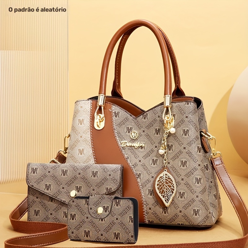 Bolsa de Viagem Diária Premium para Mulher, Estilo Novo Versátil e Moderno para Verão e Outono, Conjunto de Várias Peças com Textura de Alta Qualidade, Bolsa Transversal e Bolsa de Mão da Moda 5