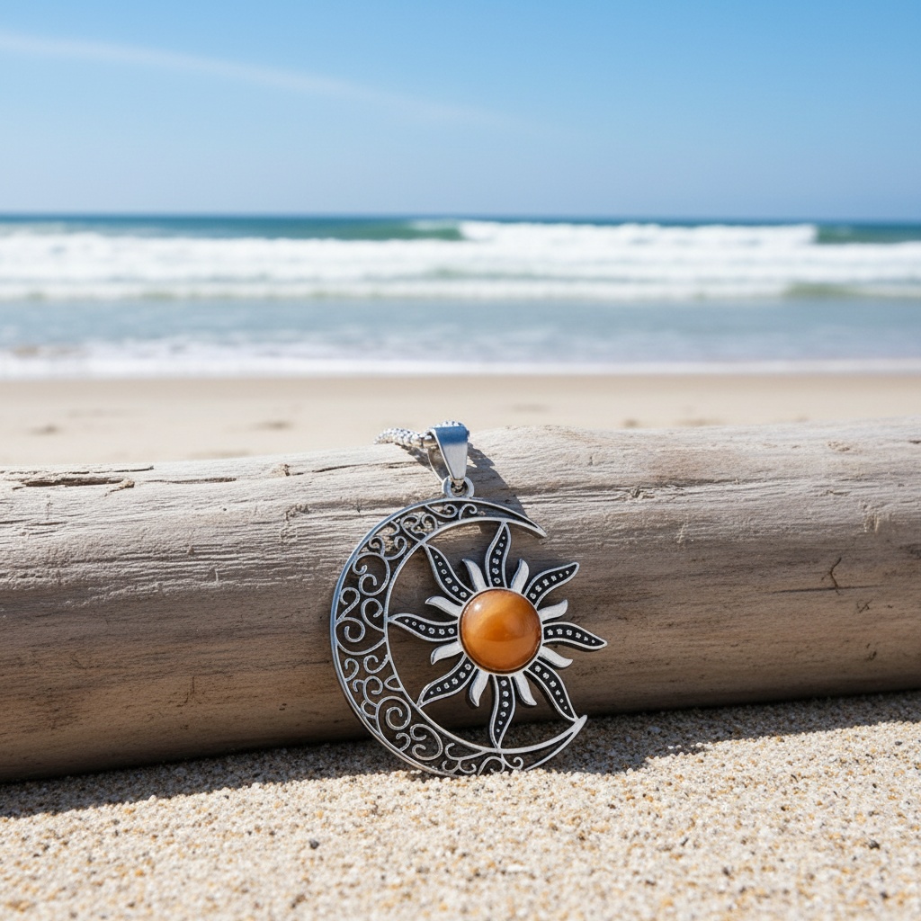 Women's Fashion Versatile Classic Moon Sun Pendant Necklace