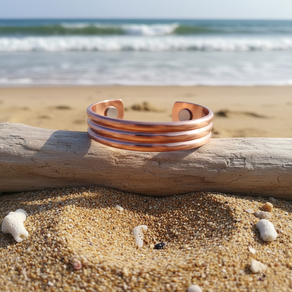 Bohemian Geometric Texture Open Copper Ring