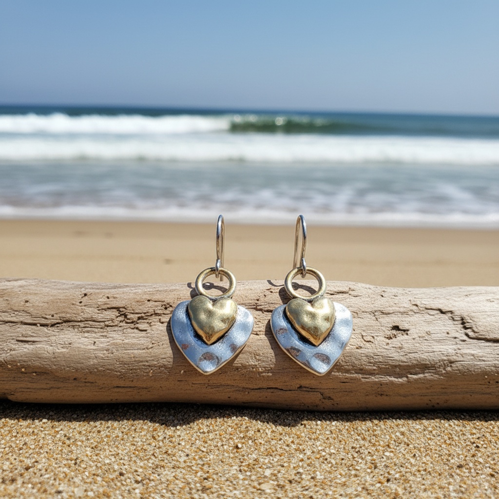 Retro Heart-Shaped Pendant Earrings for Women