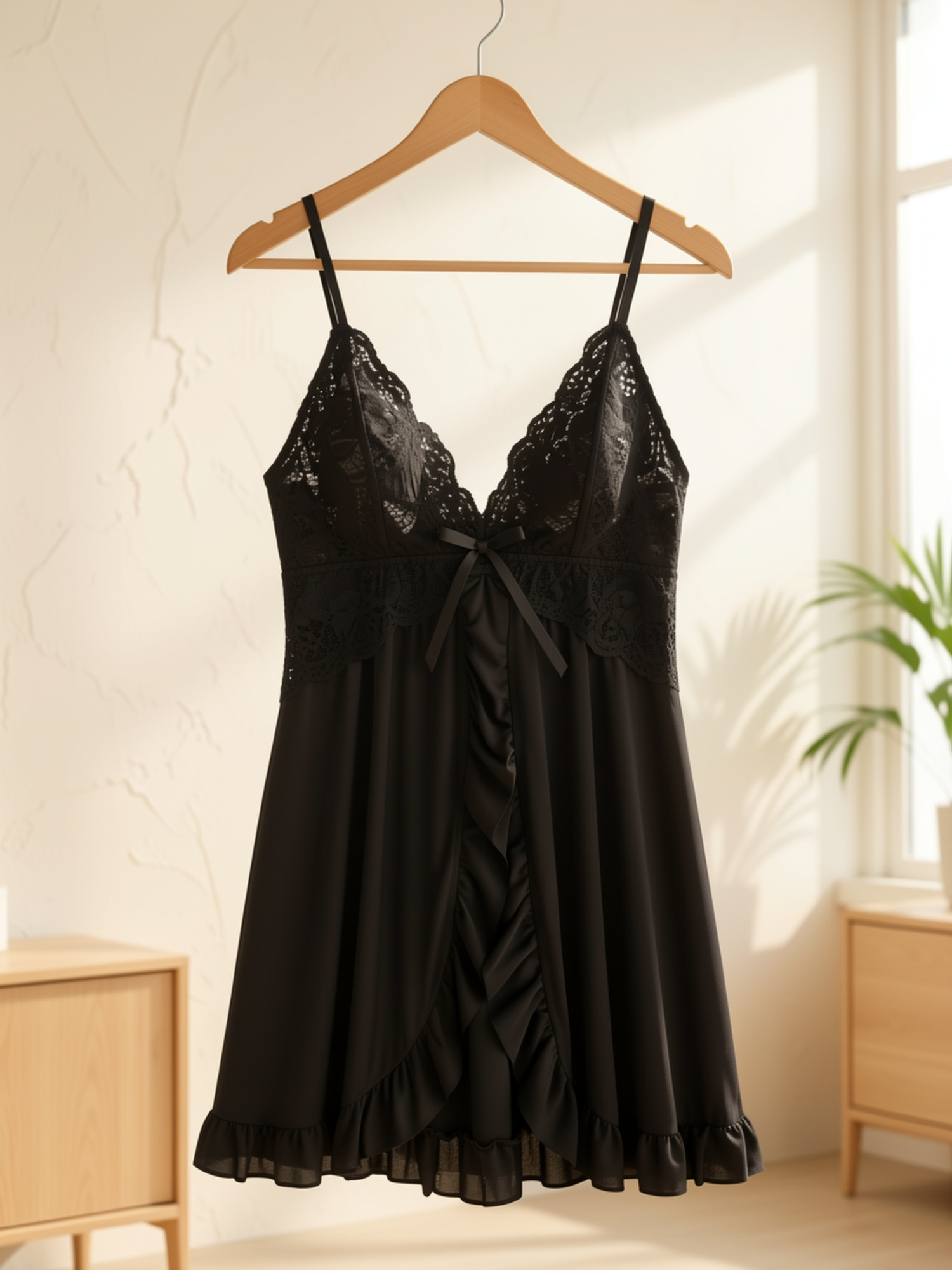 robe cami   col   femme, chemise de nuit en dentelle, robe dintérieur française Détails du produit 12