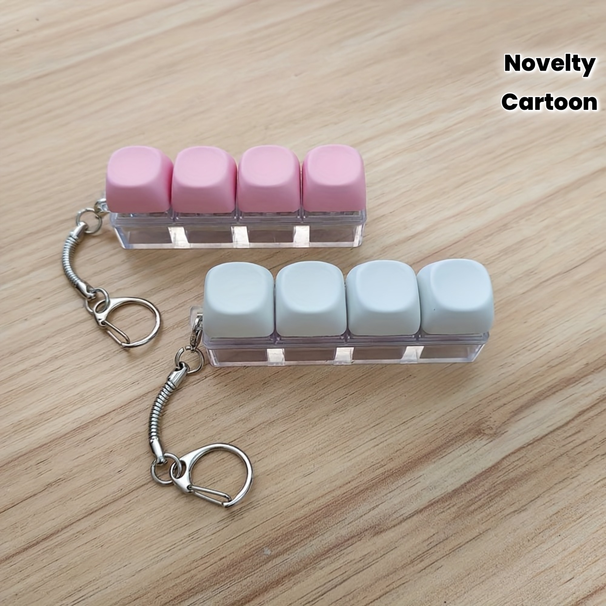 Mini Tastatur Fidget Nøkkelring – Klikkbar Stressleke for Fokus og Moro