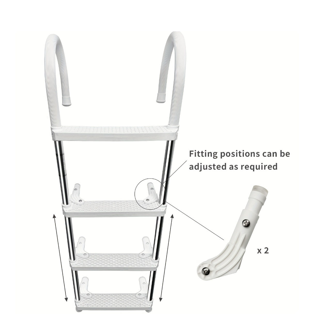 Flicker 4-Section Boat Ladder, Stable & Adjustable Height