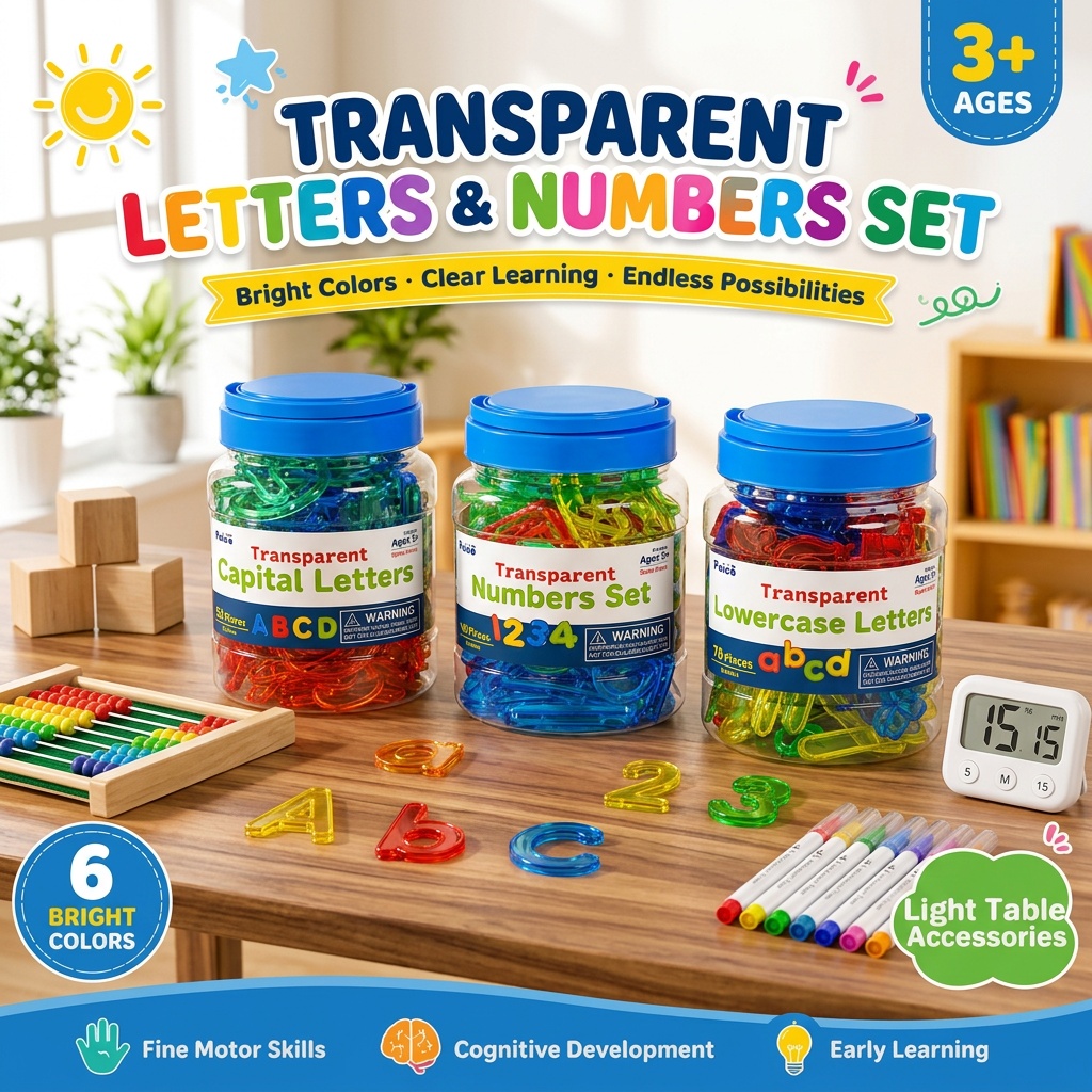 48/52/78pcs Random Colour Letters & Numbers Teaching Tool Set