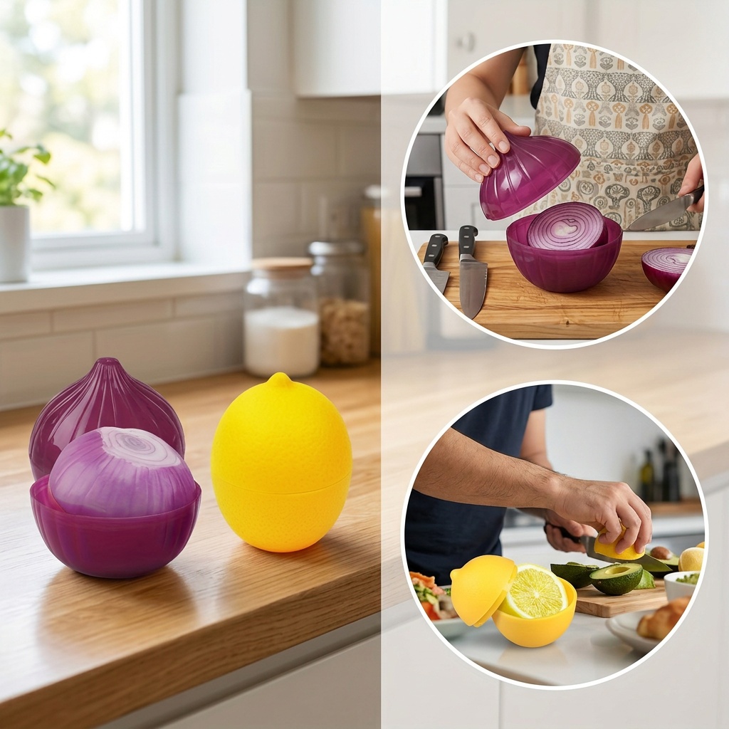 2-Piece Set Lemon & Onion Multipurpose Plastic Storage Containers