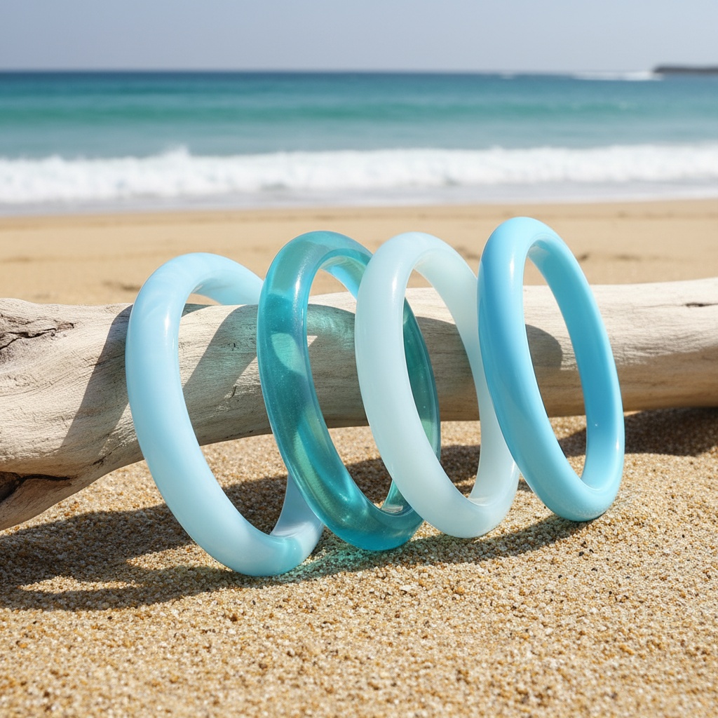 4pc Elegant Resin Bangle Set for Women