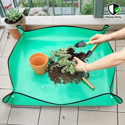 heavy duty waterproof gardening planting mat with sturdy edges easy mix turquoise suitable for indoor outdoor use durable plant bed for succulents flowers vegetables free transplanting for balcony gardens