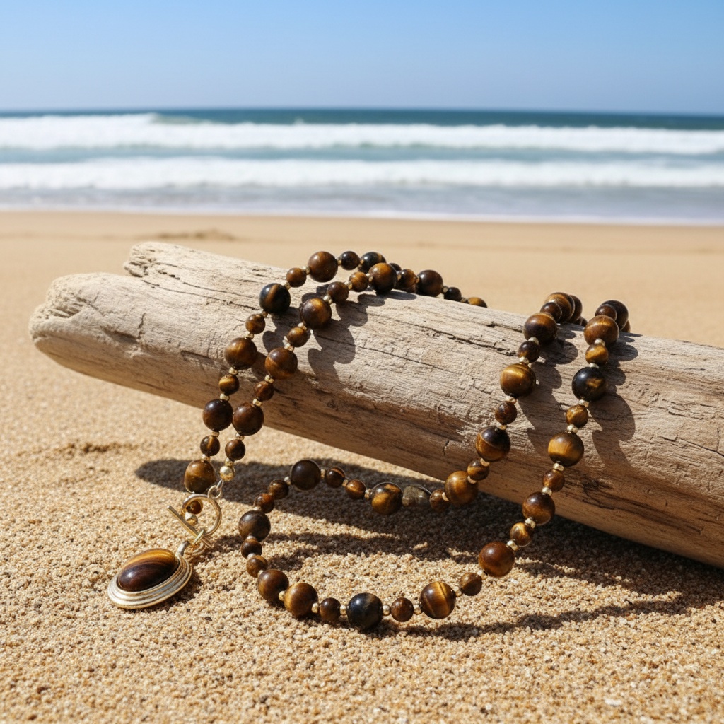Women's Exquisite Tiger's Eye Pendant Necklace, Bohemian Chic