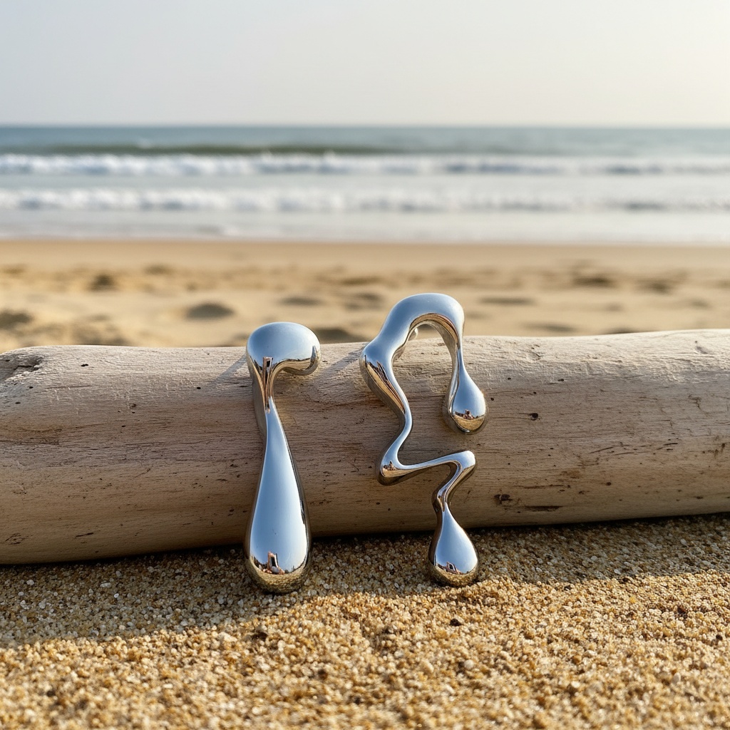 Women's Asymmetrical Teardrop Stainless Steel Earrings