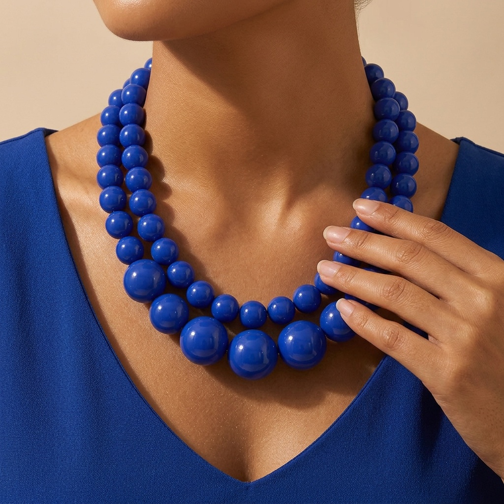 2pc Bohemian Acrylic Round Geometric Necklace Set, Summer