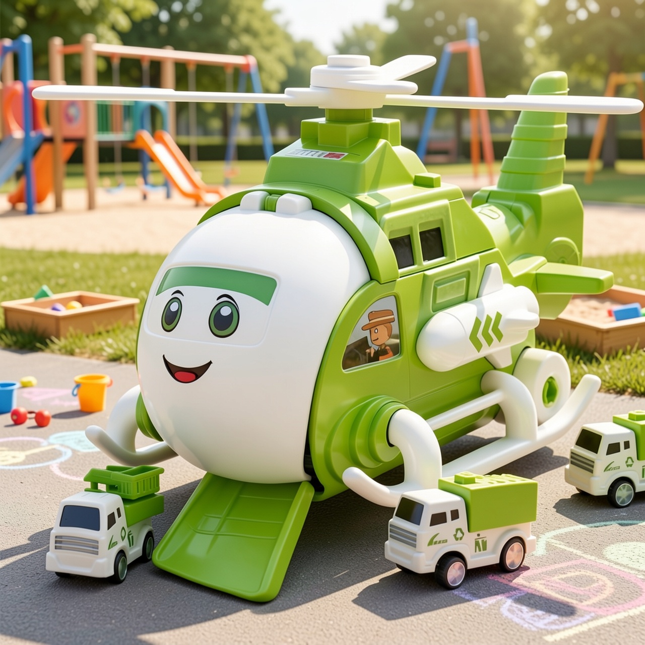 Transformable Toy Storage Vehicle Set with Pull-Back Garbage Truck