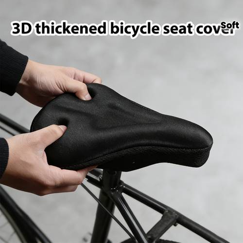 1pc 3d thickened bike seat cover with anti slip silicone and drawstring soft and comfortable suitable for mountain bikes featuring a triangular shape with and cycling additions